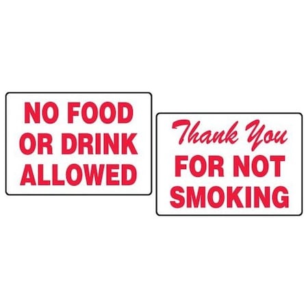 Accuform TABLETOP SIGN NO FOOD OR DRINK THANK PAT232 PAT232